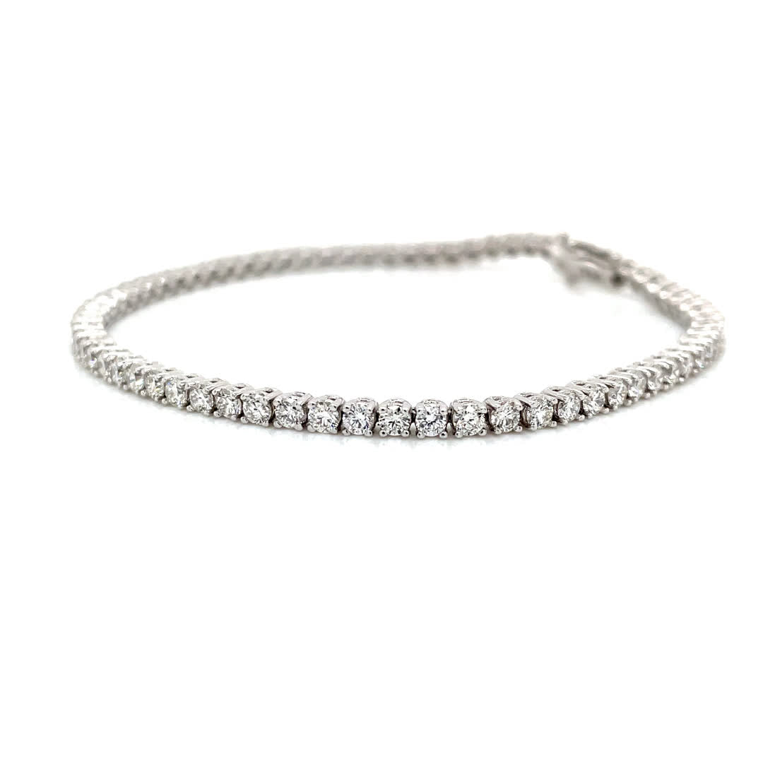 Classic Solitaire Tennis Round-Cut Diamond Bracelet 3.50 Ct Diamonds House