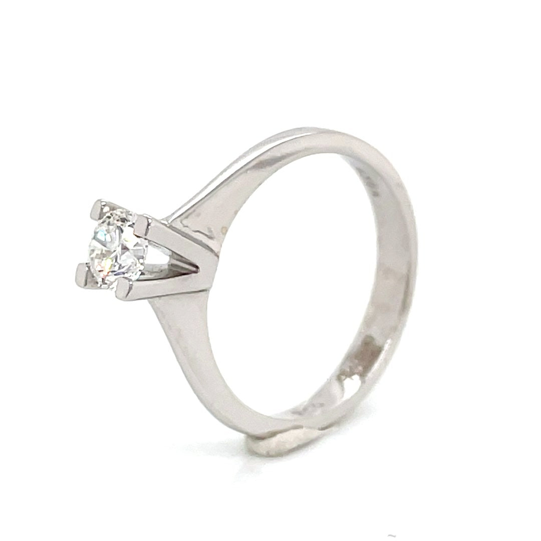 Classic Solitaire Round Brilliant Diamond Engagement Ring 0.50 Ct Diamonds House