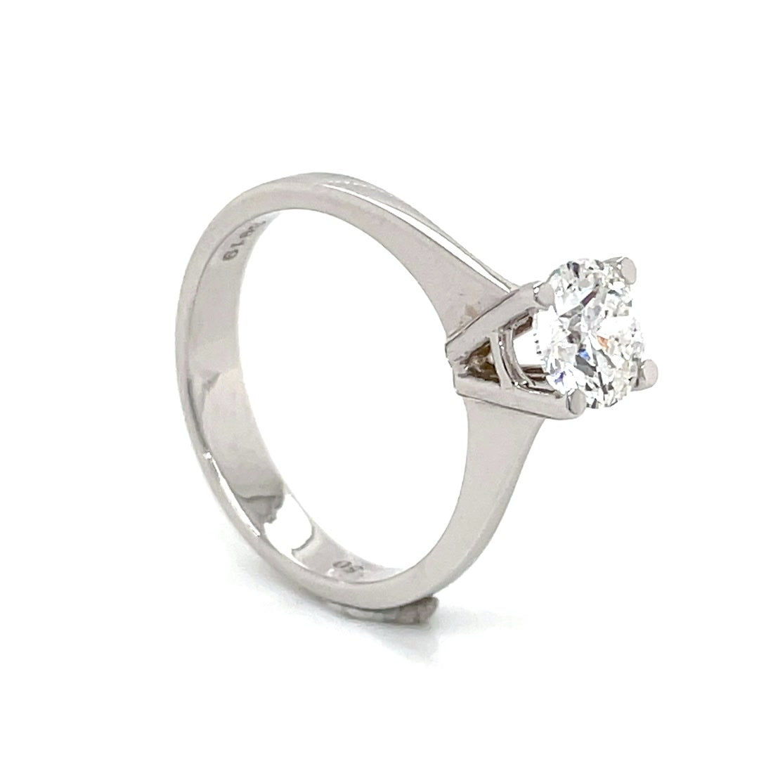 Classic Solitaire Round Brilliant Diamond Engagement Ring 1.00 Ct Diamonds House