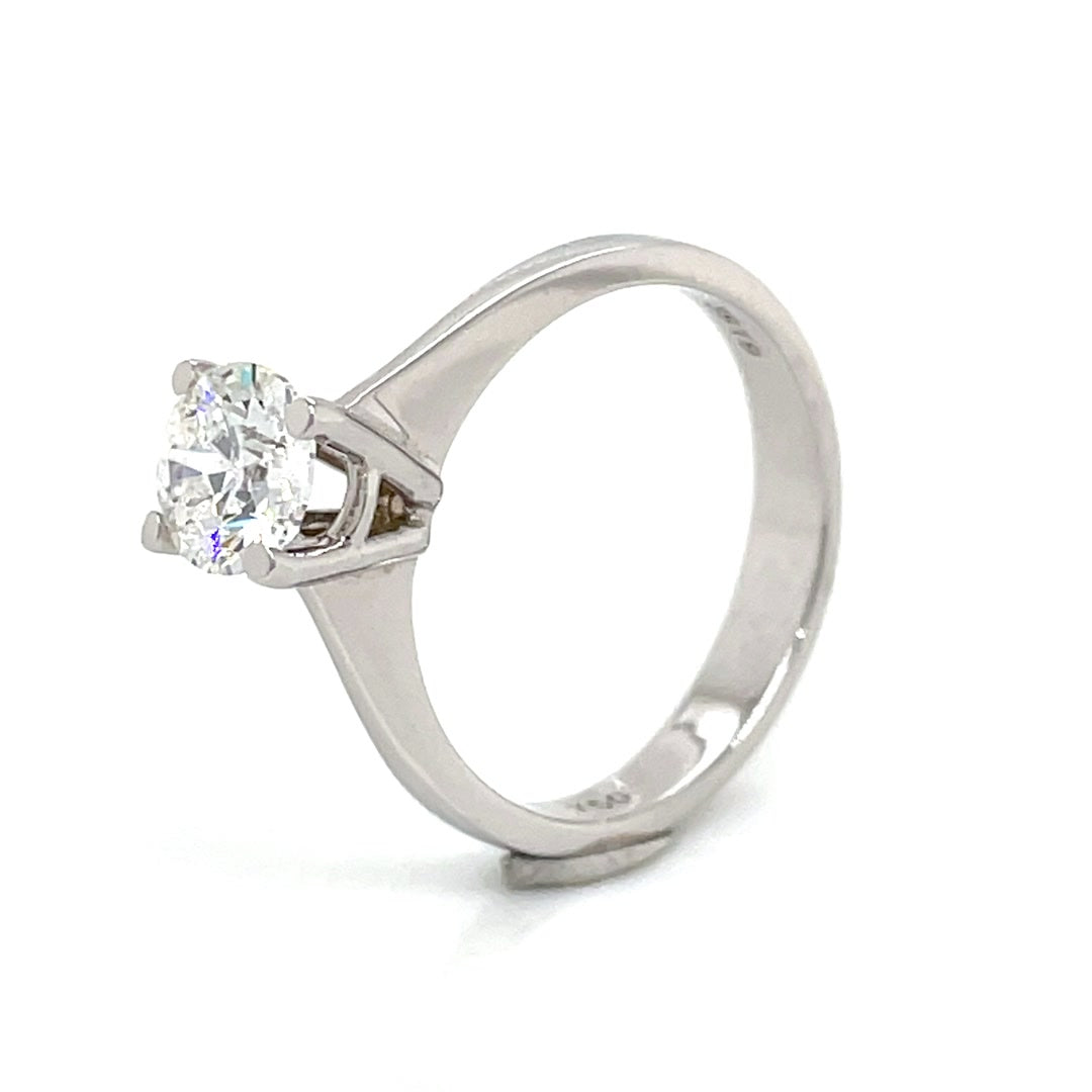 Classic Solitaire Round Brilliant Diamond Engagement Ring 1.00 Ct Diamonds House