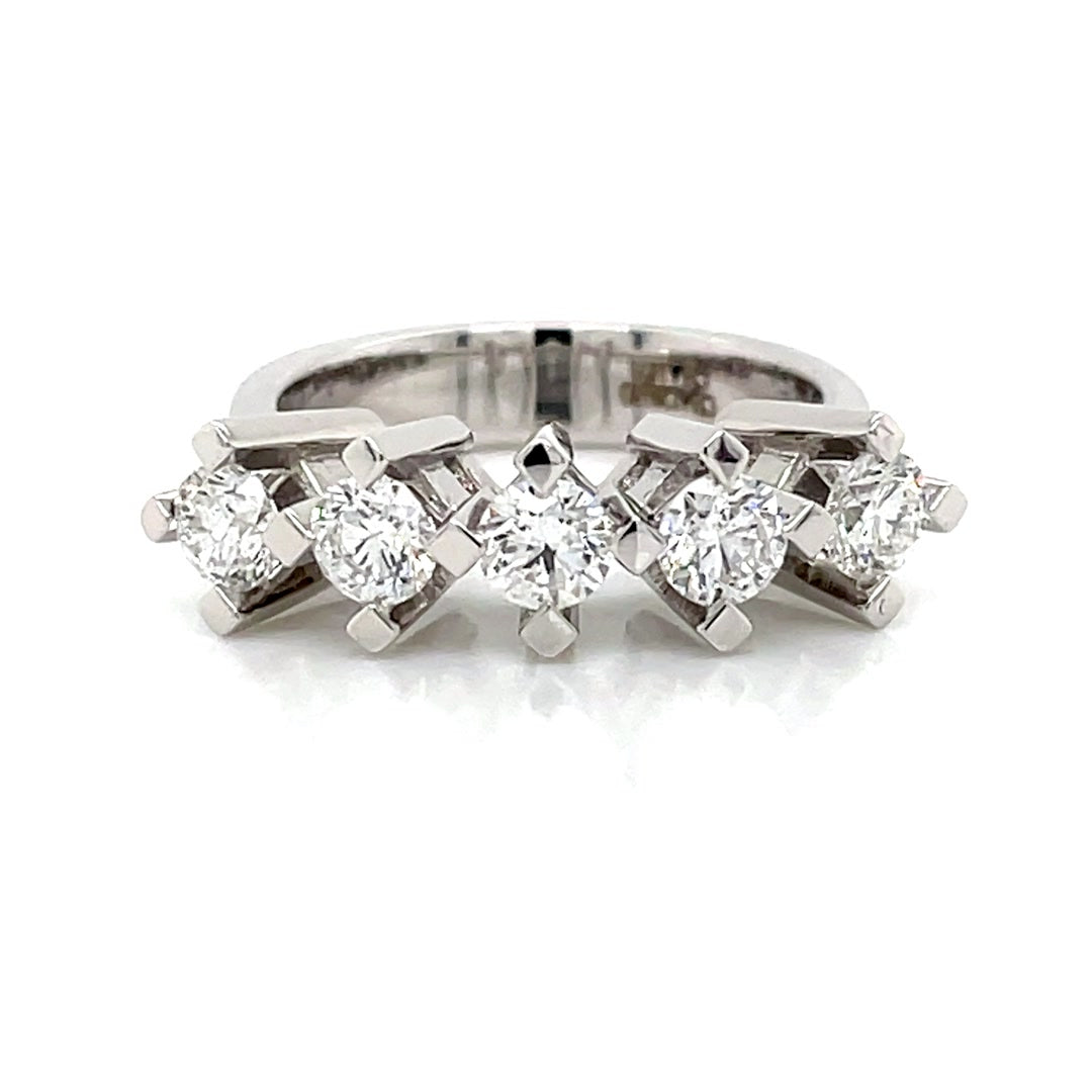 Five-Stone Round Brilliant Diamond Wedding Band 1.20 Ct Diamonds House