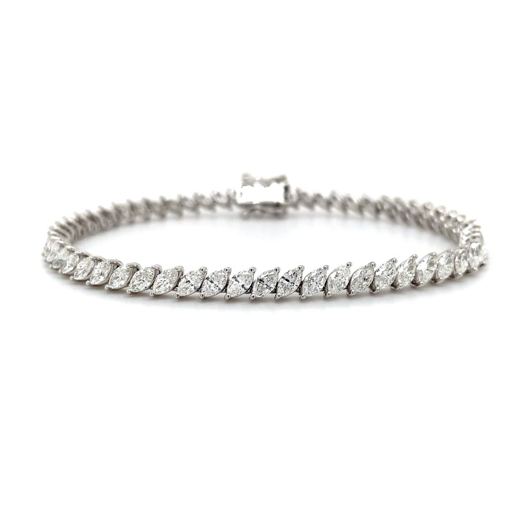 Classic Solitaire Tennis Marquise-Cut Diamond Bracelet 6.00 Ct Diamonds House