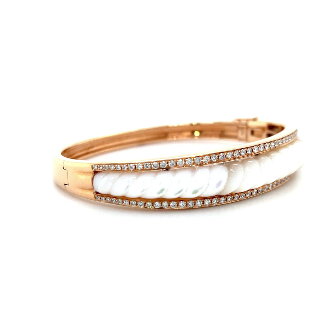 Mother of Pearl with Diamond Accents Bangle Diamonds House