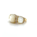 Diamond Ring wtih Sculpted Mother of Pearl Diamonds House