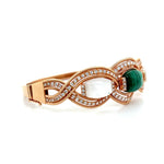 Malachite and Mother of Pearl Diamond Wave Bangle Diamonds House