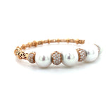 Bold Mother of Pearl and Diamond Beaded Bangle Diamonds House