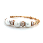 Bold Mother of Pearl and Diamond Beaded Bangle Diamonds House