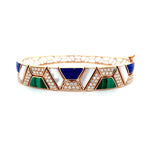 Geometric Diamond Bangle with Malachite, Lapis, and Mother of Pearl Diamonds House