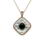 Starburst Diamond Pendant Necklace with Mother of Pearl and Malachite Diamonds House