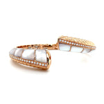 Diamond Open Cuff Bangle with Spiral Mother of Pearl Diamonds House