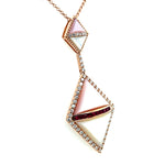 Geometric Drop Pendant Necklace with Mother of Pearl and Diamond Accents Diamonds House