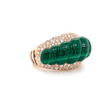 Twirling Malachite Dome Ring with Pavé Diamond Accents Diamonds House