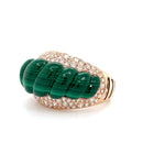 Twirling Malachite Dome Ring with Pavé Diamond Accents Diamonds House