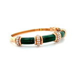 Sculpted Malachite with Pavé Diamond Bands Bangle Diamonds House