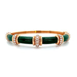 Sculpted Malachite with Pavé Diamond Bands Bangle Diamonds House