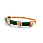 Sculpted Malachite with Pavé Diamond Bands Bangle Diamonds House