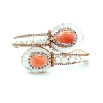 Cuff Coral and Mother of Pearl with Diamond Accents Bangle Diamonds House