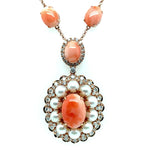 Timeless Diamond Pendant Necklace with Coral and Pearl Diamonds House