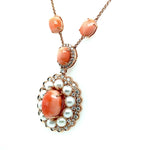 Timeless Diamond Pendant Necklace with Coral and Pearl Diamonds House