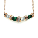 Majestic Malachite and Diamond Bar Pendant Necklace Diamonds House