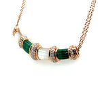 Majestic Malachite and Diamond Bar Pendant Necklace Diamonds House