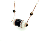 Bold Gemstone Pendant Necklace with Tiger Eye, Mother of Pearl, and Diamond Accents Diamonds House