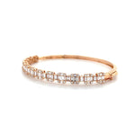 Square Baguette Diamond Clusters Bangle in Rose Gold Diamonds House