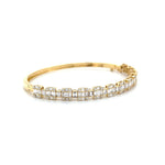 Square Baguette Diamond Clusters Bangle in Yellow Gold Diamonds House