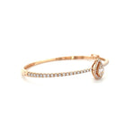 Half Eternity Halo Pear Sleek Bangle Diamonds House