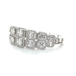 Tow-Row Halo Baguette Square Diamond Bangle Diamonds House