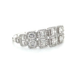 Tow-Row Halo Baguette Square Diamond Bangle Diamonds House