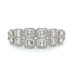 Tow-Row Halo Baguette Square Diamond Bangle Diamonds House