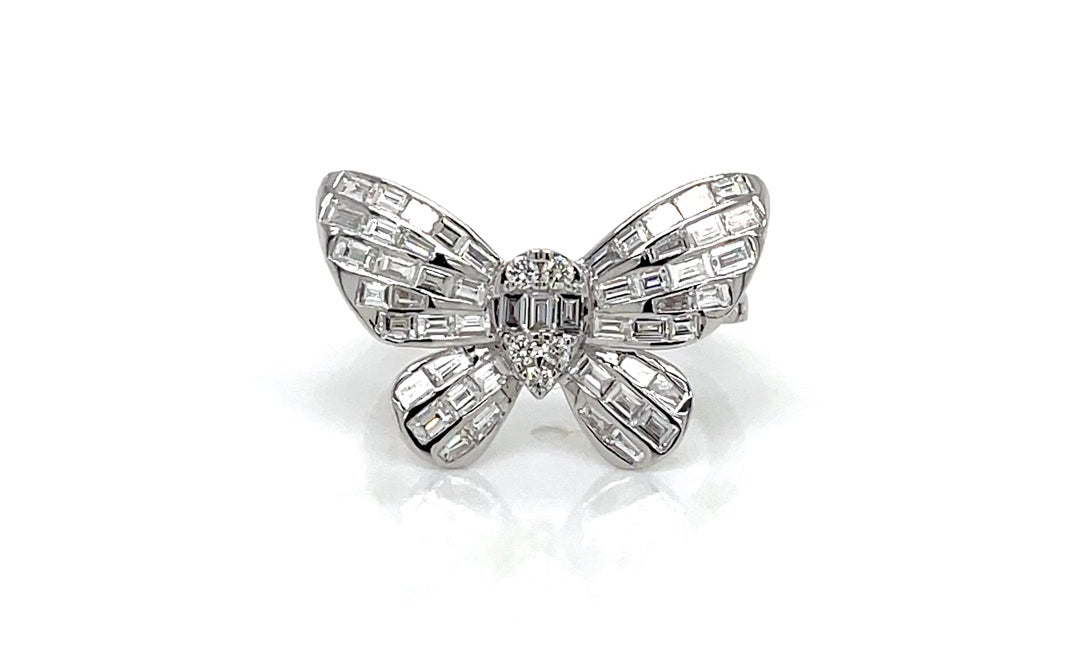 Fluttering Butterfly Baguette Diamond Ring Diamonds House