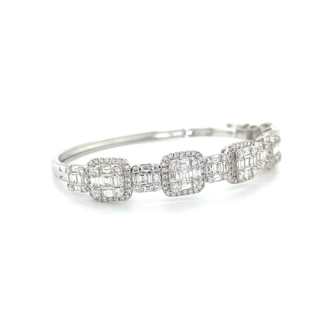 Square Sequence Halos Baguette Diamond Bangle Diamonds House