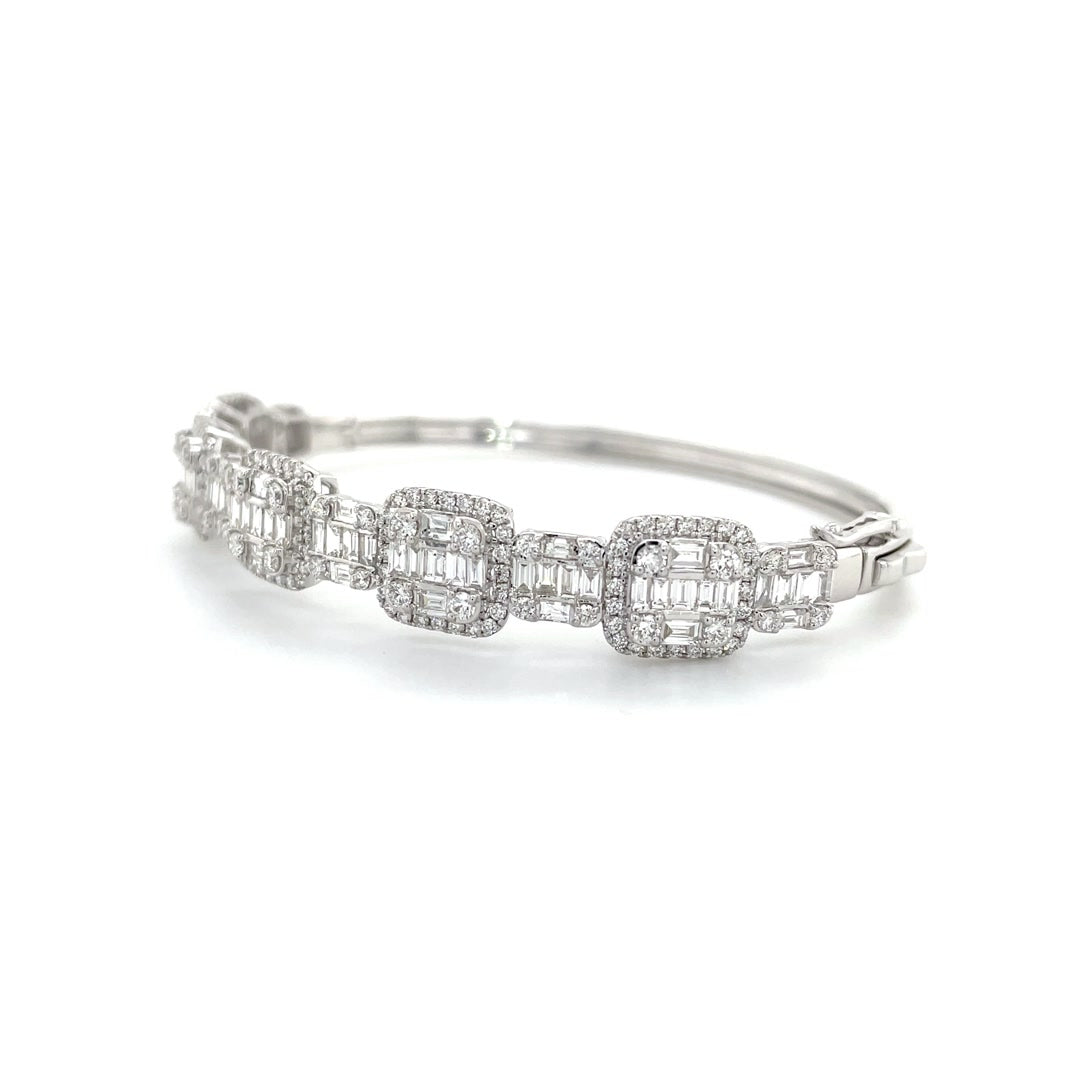 Square Sequence Halos Baguette Diamond Bangle Diamonds House