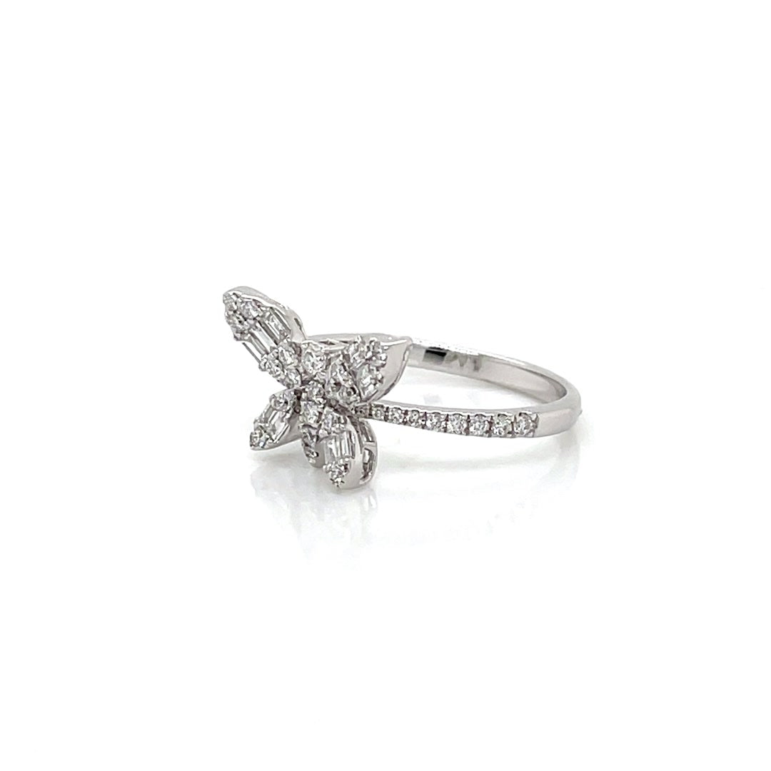 Diamond Butterfly Ring Baguette-Cut Wings Diamonds House