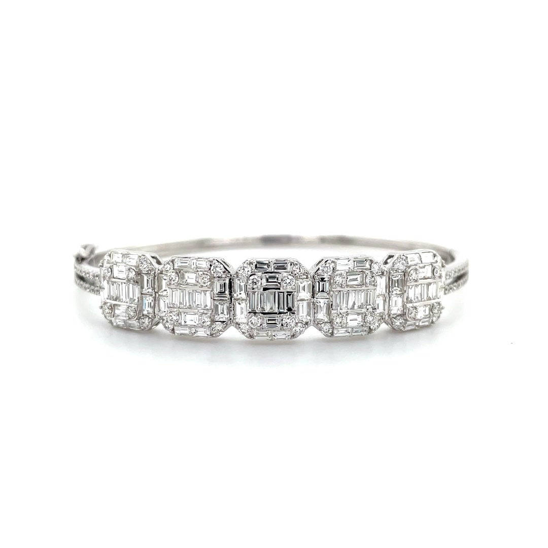 Bold Baguette Square Diamond Bangle Diamonds House