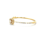 Half Eternity Halo Square Baguette Diamond Sleek Bangle Diamonds House