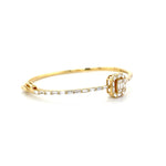 Half Eternity Halo Square Baguette Diamond Sleek Bangle Diamonds House