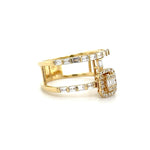 Two-Row Baguette Diamond Cage Ring Diamonds House