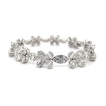 Four-Leaf Flower and Marquise Baguette Diamond Bracelet Diamonds House