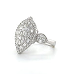 Teardrop Baguette Cluster and Round Diamonds Halo Ring Diamonds House