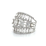 Multi-Row Baguette Cluster Diamond Statement Ring Diamonds House