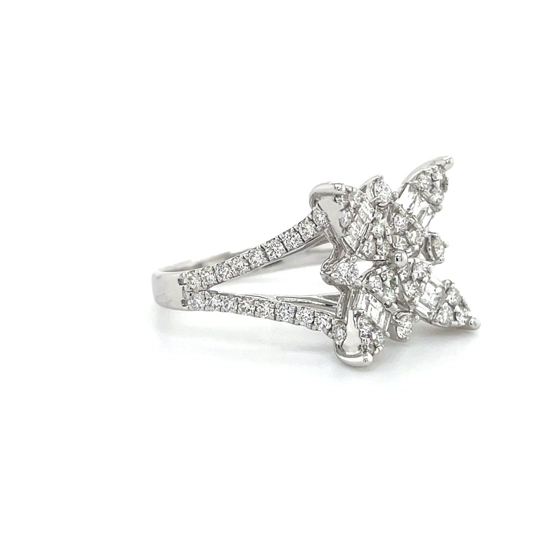 Blooming Diamond Four-Leaf Statement Ring Diamonds House