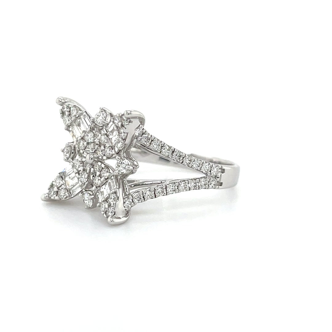 Blooming Diamond Four-Leaf Statement Ring Diamonds House