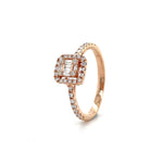 Diamond Half Eternity Square Halo Ring Diamonds House