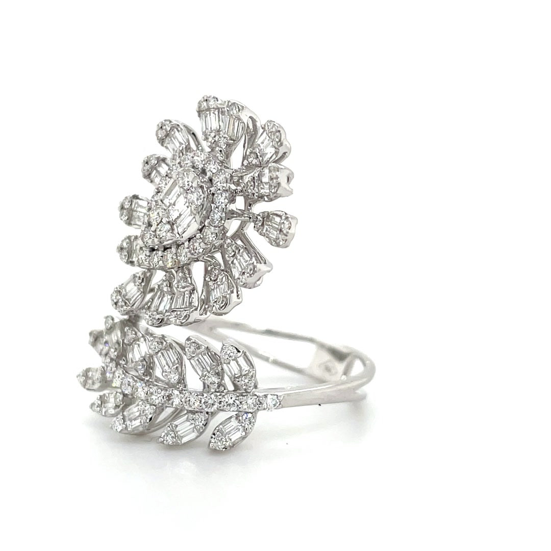 Floral and Leaf Diamond Wrap Ring Diamonds House