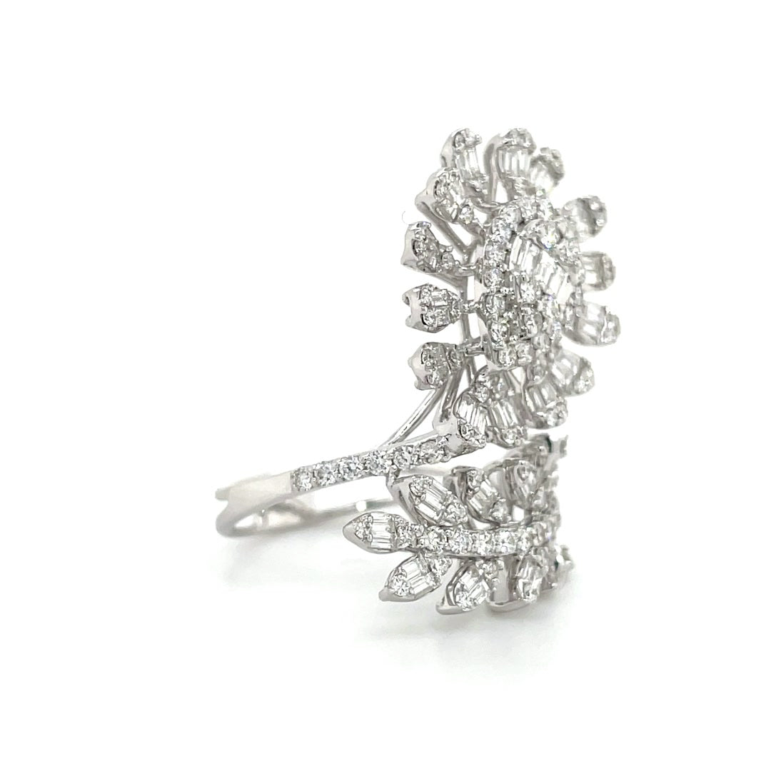 Floral and Leaf Diamond Wrap Ring Diamonds House