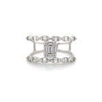 Two-Row Baguette Diamond Open Cage Ring Diamonds House