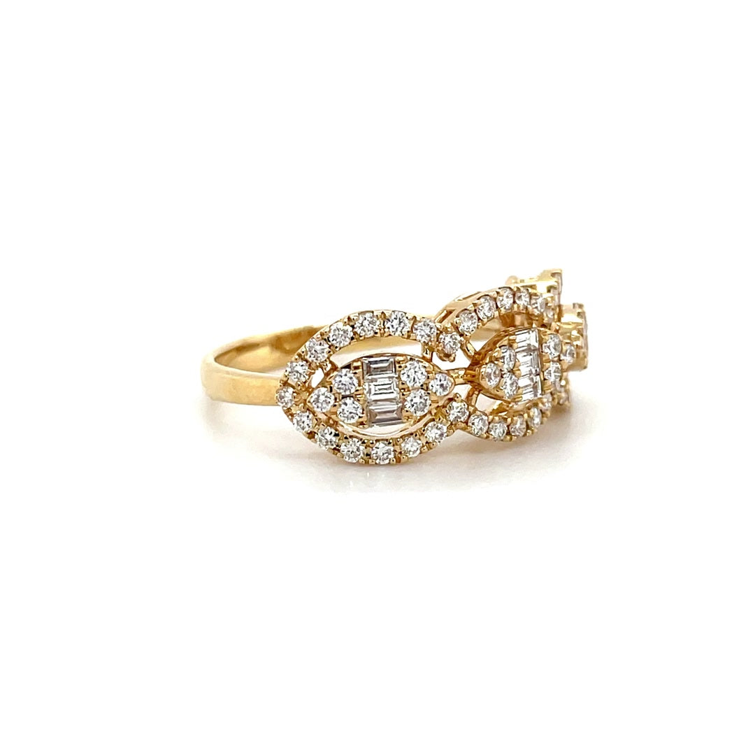 Triple Marquise-Shaped Cluster Diamond Ring Diamonds House